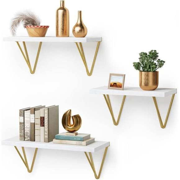 Floating Shelves White Wall Shelves for Bedroom Living Room Bathroom Kitchen